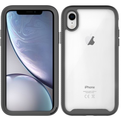 Wireless Charging Compatible Tough Armor Cover For iPhone XR Full Body Phone Case with Built in Screen Protector